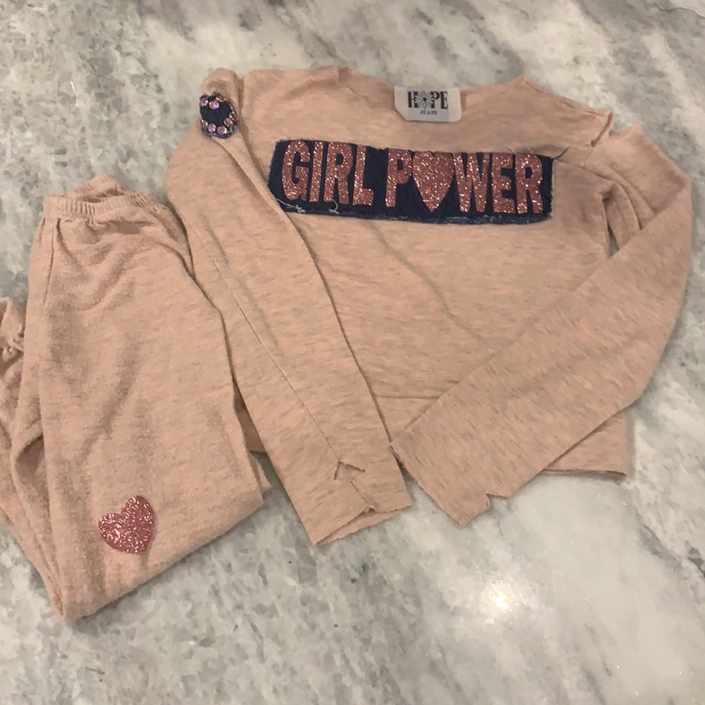 Kids Matching Set with 'Girl Power' Design